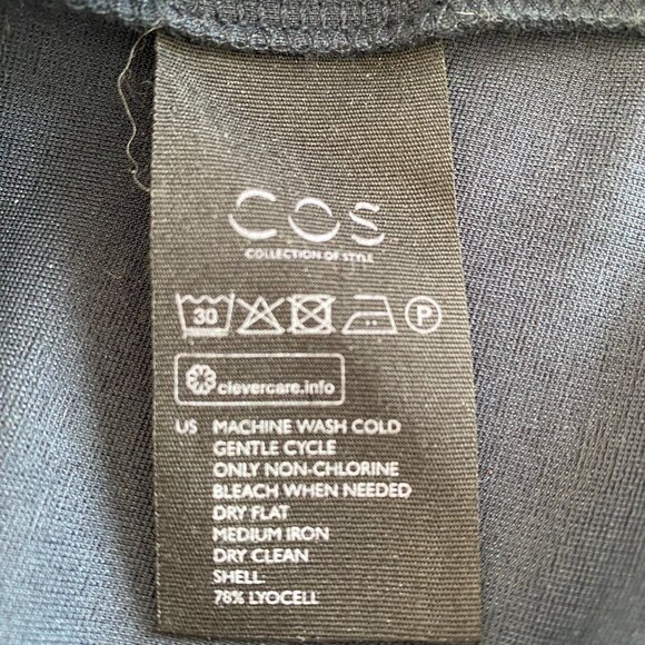 COS Navy blue tunic tulip hem Sz S contemporary classic versatile - Picture 4 of 10